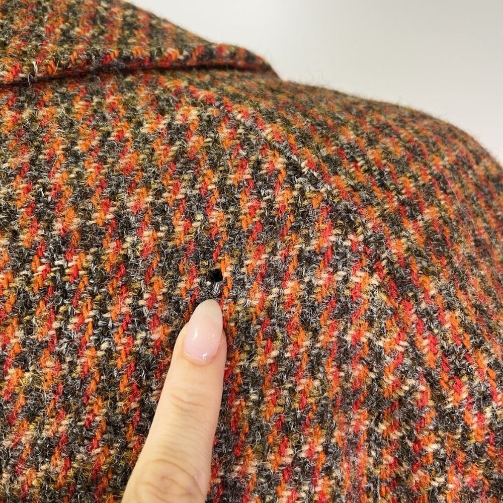 Vintage 60s/70s Harris Tweed Women’s Wool Overcoat Houndstooth Tar-Shire Mod - Picture 7 of 16
